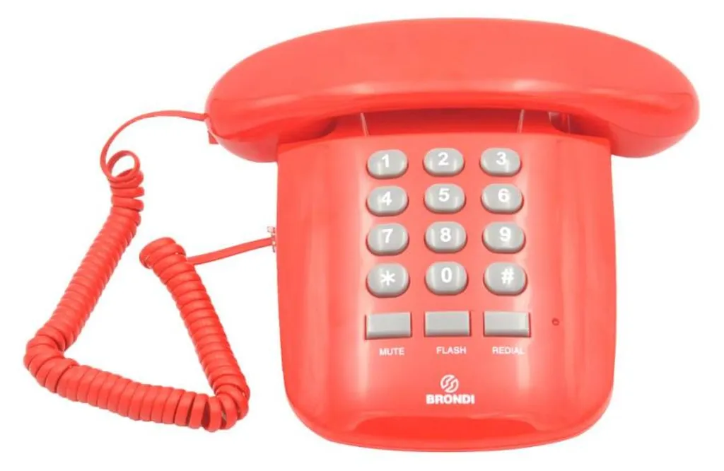 Téléphone fixe sans fil Senior Brondi SOLE avec touches géantes rouge
