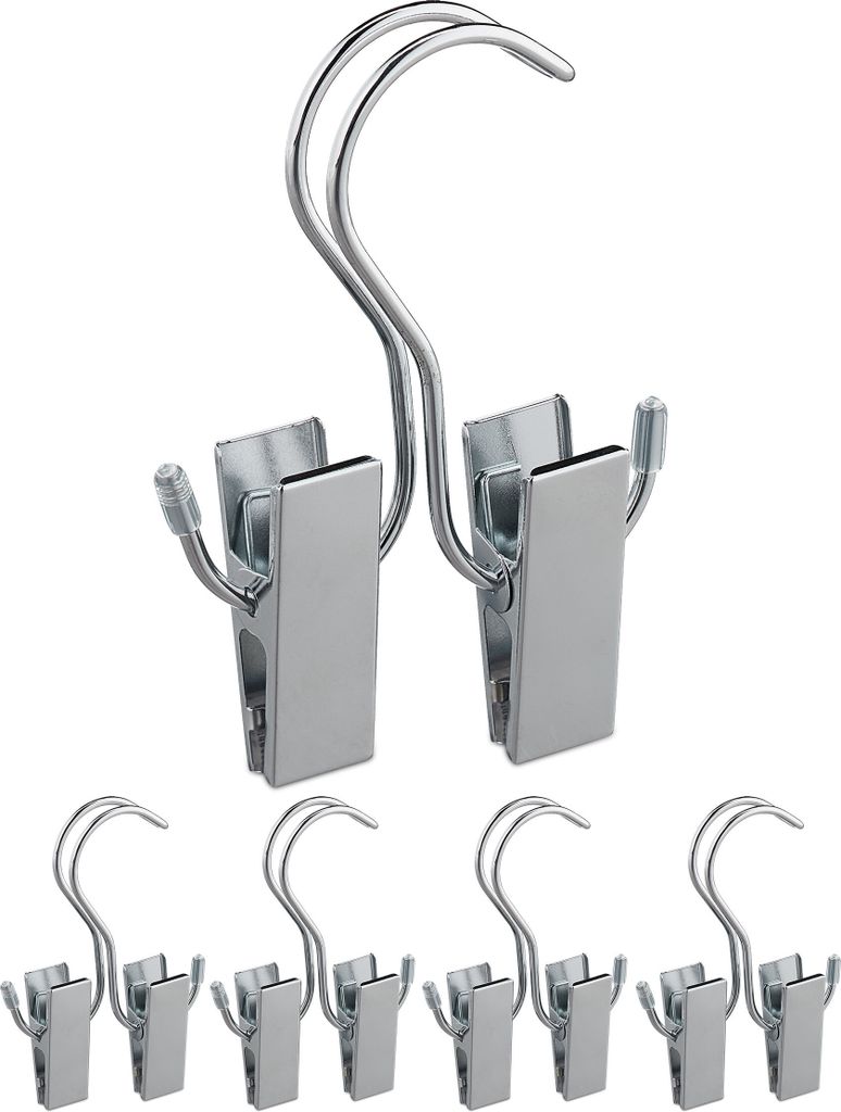 Relaxdays Set di 5 mollette per stivali, doppia pinza, Immagine del prodotto 