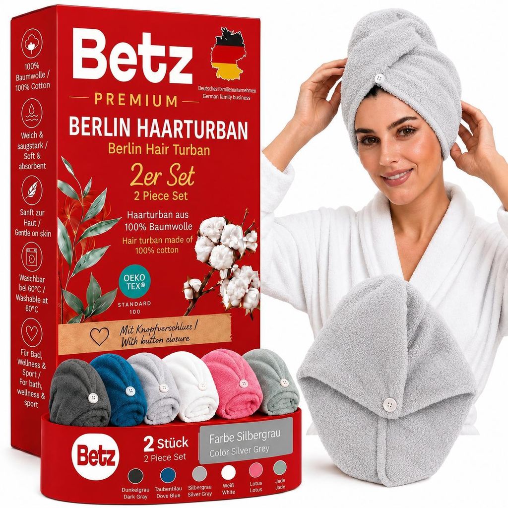 Betz Frottee Turban Berlin – 2er Set Haarturban aus 100% Produktbild 
