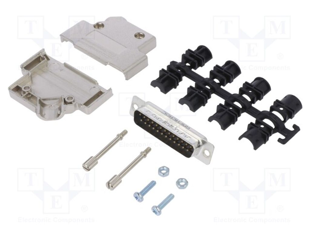 1x D-Sub männlich PIN: 25 Löten mit 45°-Winkel für Leitungen L17D45PK-M-25 L717SD
