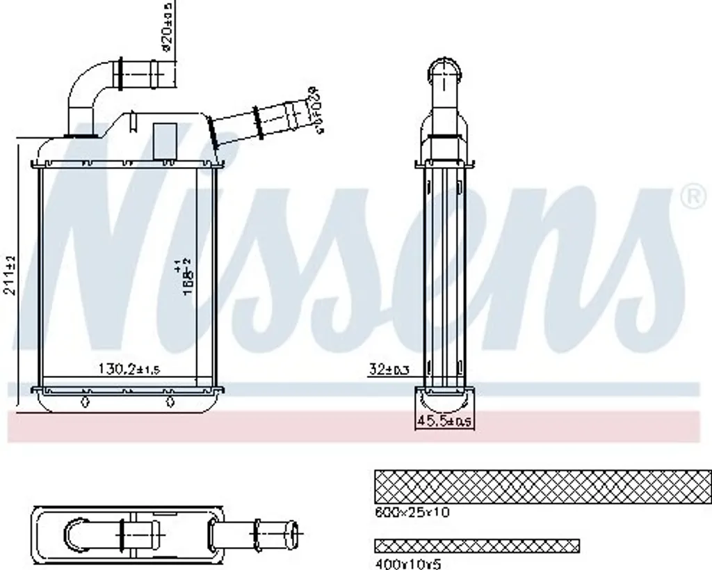 Solution Fuite Chauffage : Radiateur Nissens 707279 pour VW Transporter V