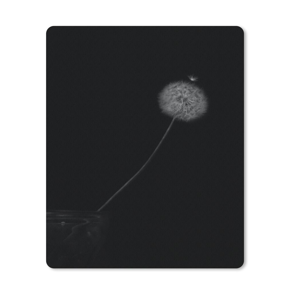 MuchoWow Mauspad Mousepad Blumen - Löwenzahn - Samen - Schwarz - Weiß 30x40 cm - Mousepads - Maus Mat - Pad - Mausunterlage - Mausmatten