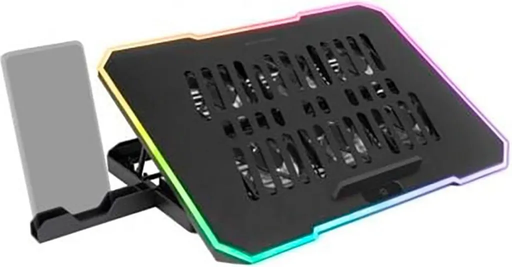 Support Ventilé Mars Gaming MNBC7 Silencieux avec LED pour Laptop 16"