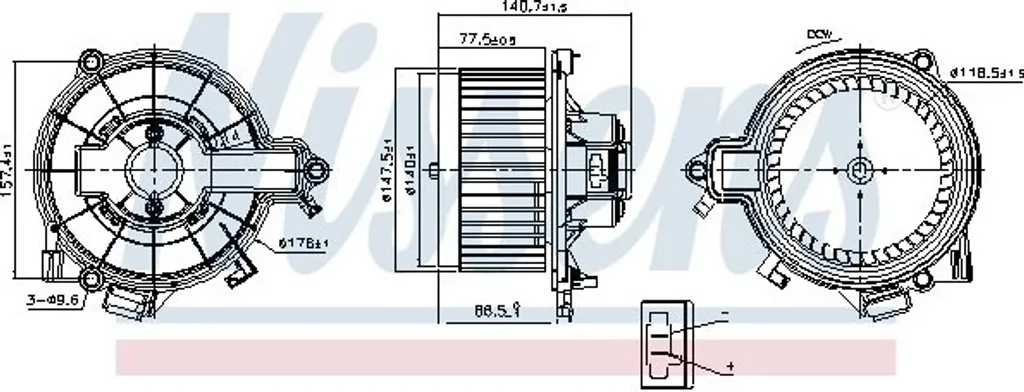 Ventilateur d'habitacle pour Réparation Chauffage Auto Nissens 87616