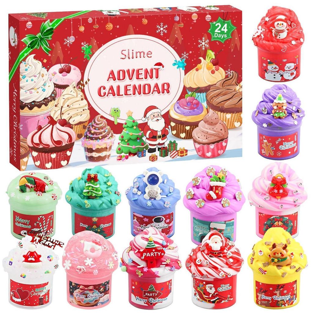 Schleim Adventskalender 2026 für Kinder, 24 Tage Countdown Produktbild 