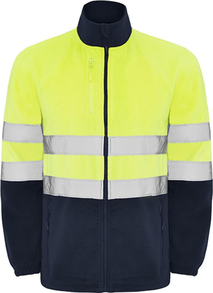 Roly Workwear HV9305 | Altair Hi-Viz Fleece Jacke mit Reflektionsstreifen - Farbe: Navy Blue 55/Fluor Yellow 221 - Größe: 4XL