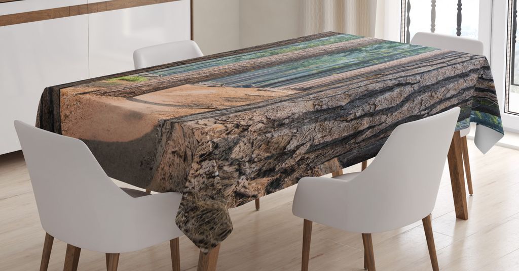 ABAKUHAUS Natur Tischdecke, Yosemite National Forest, Personalisierter Druck mit Klaren Farben Waschbar Wasserfest kein Verblassen, 140 x 200 cm, M...