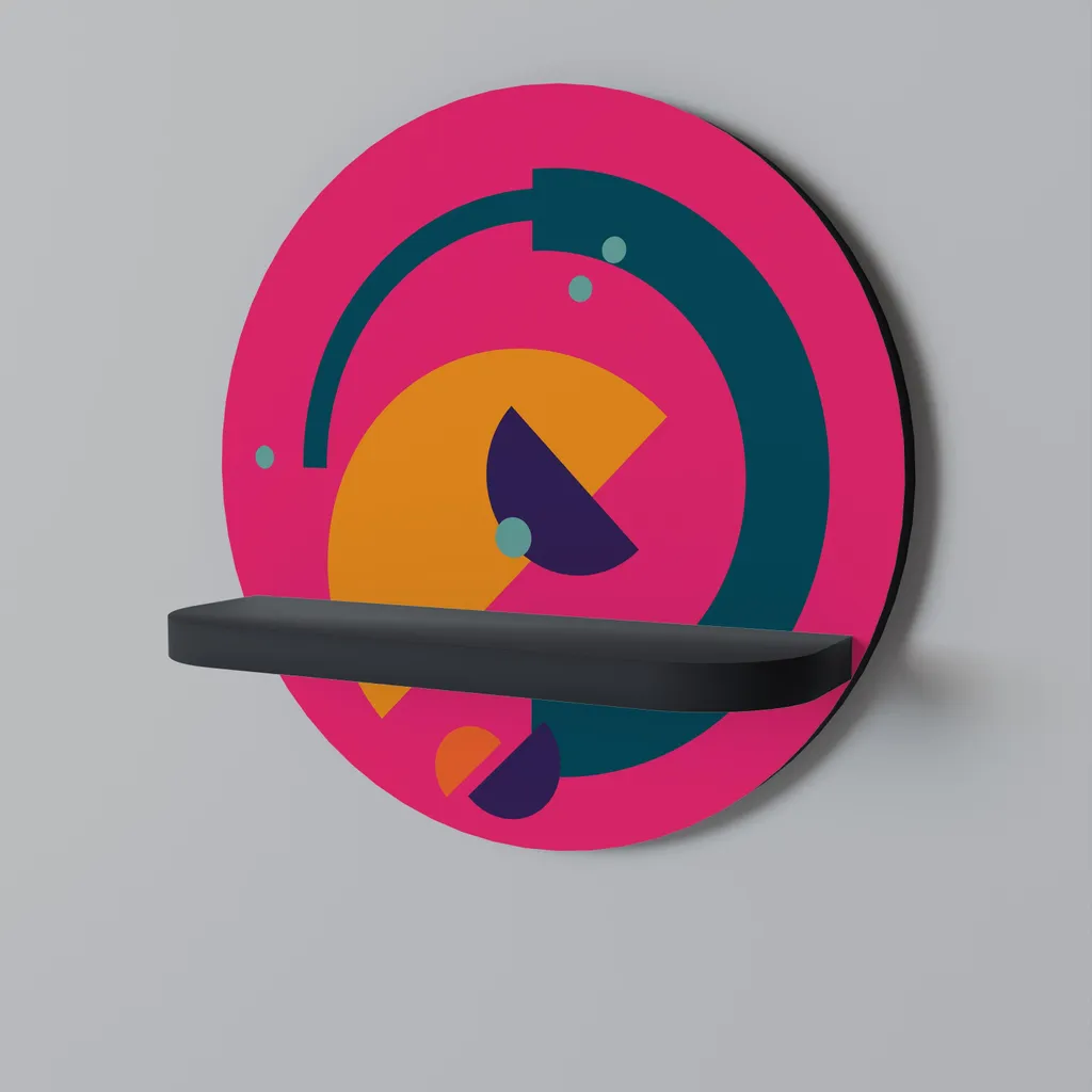 Decorazione Parete: Mensola Circolare Nera VIVID VISIONARY in Acciaio