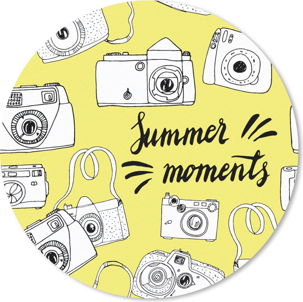 MuchoWow Mauspad Mousepad Kamera - Sommer - Zitate - Muster 50x50 cm - Mousepads - Maus Mat - Pad - Mausunterlage - Vinyl