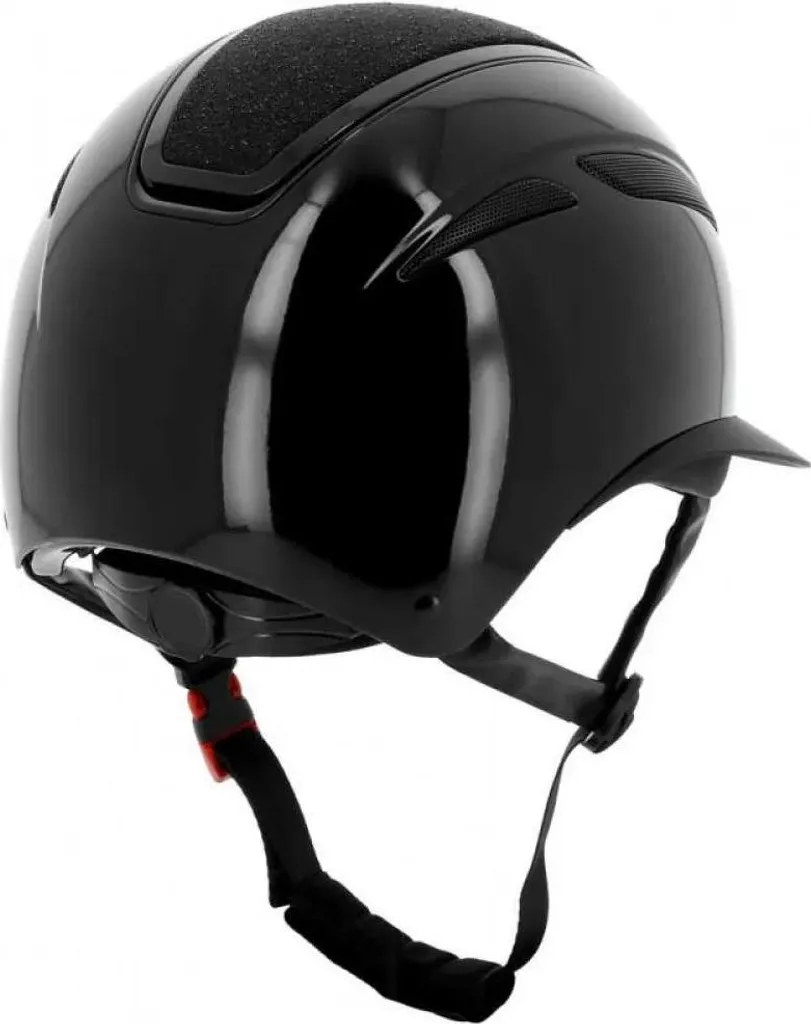 Casque Agris Equitheme noir brillant réglable avec visière large - 2