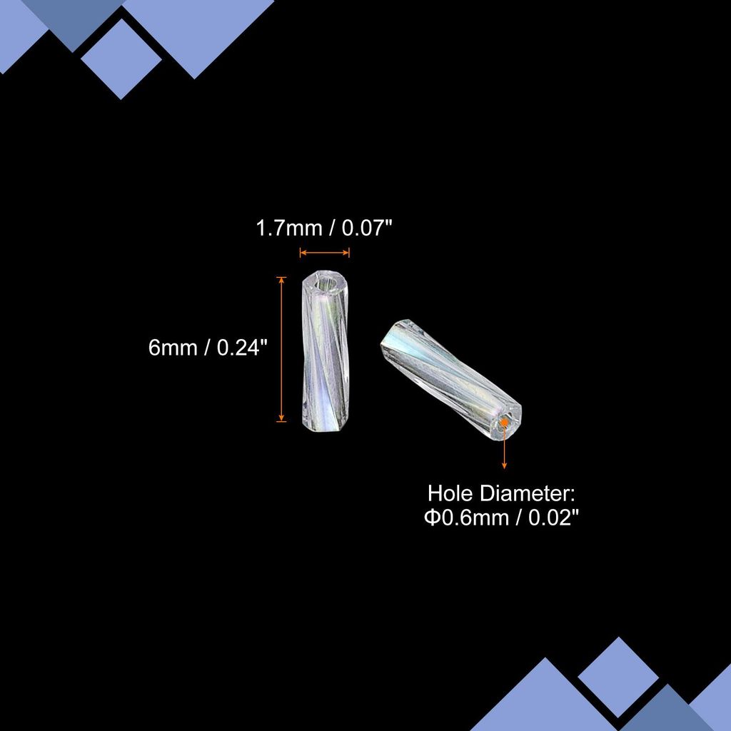 1200 Stš¹ck Glasperlen, 6x1,7mm Glas Rocailles Perlen zum Auff?deln Bugle perlen Tube Abstandsperlen fš¹r Halsketten Armb?nder Selber Machen Sc...