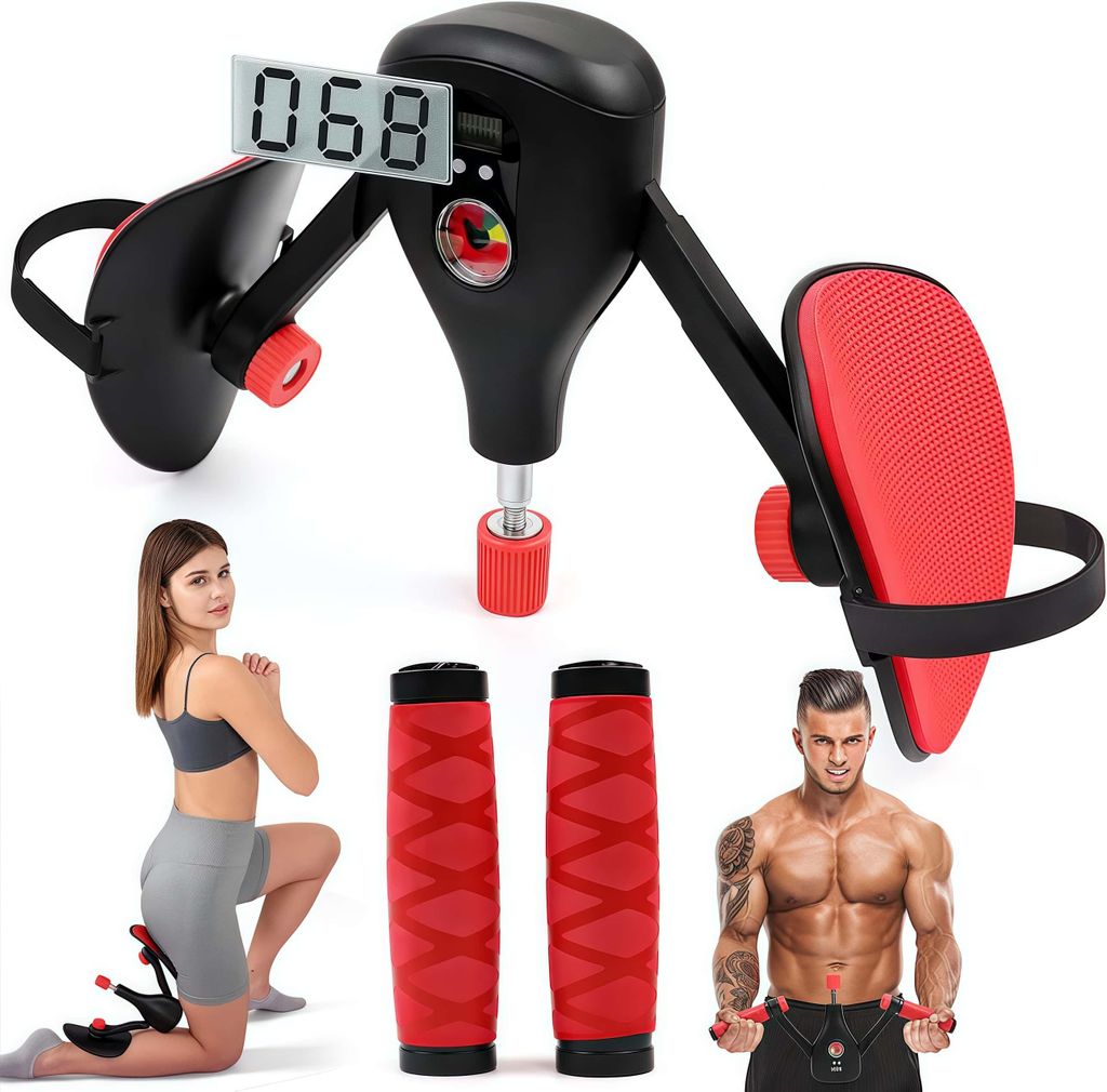 Oberschenkeltrainer, Beckenbodentrainer Beintrainer mit LCD-Zählung, Beckenboden Trainer, Multifunktionaler Beintrainer Armtrainer für Männer Damen