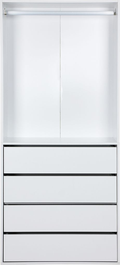sweeek - Modul mit 4 Schubladen und Kleiderschrank - Weiß Produktbild 