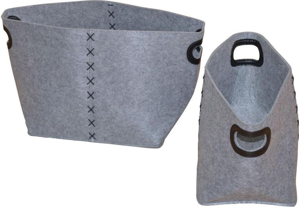 Aufbewahrungskörbe - Filzkörbe 2tlg., Filzfarbe Grau