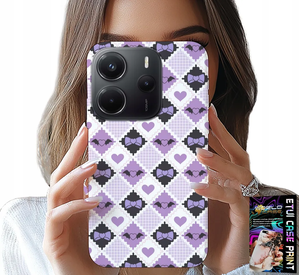 Cover Xiaomi Note 14 4G Modne Serca + Szkło - Protezione Completa 2in1