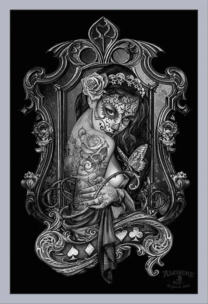 Alchemy - Poster - Widow's Weeds + cornice rimovibile, Shinsuke® Maxi MDF argento, disco acrilico