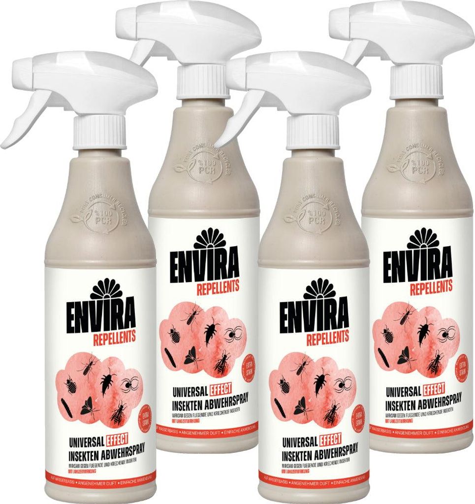 Envira Universal Effect Insekten Abwehrspray - EXTRA Starke Formel im Vorteilspack 4x500ml