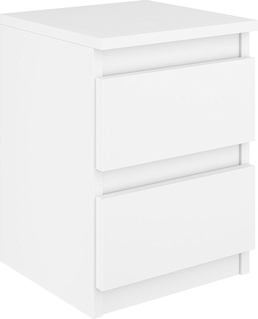 YUMEBLY Nachttisch | Nachtschrank | Beistelltisch | Nachtkommode für Schlafzimmer, Wohnzimmer, Jugendzimmer | 30x41x30 cm | Weiß