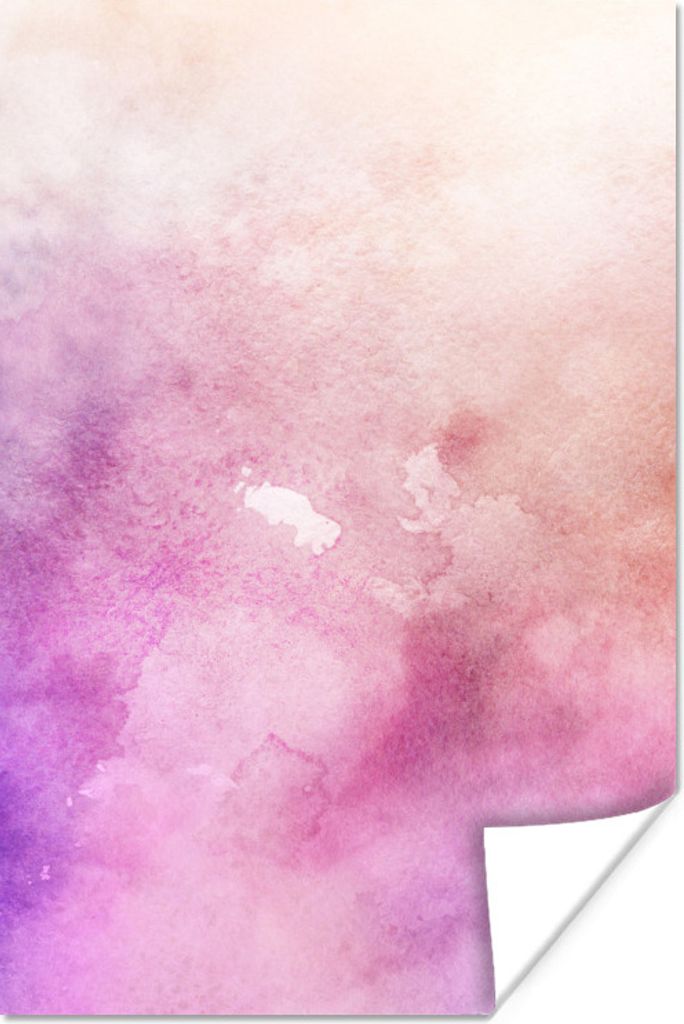 MuchoWow Poster Aquarell - Altrosa - Farbton 80x120 cm - Papierdruck
