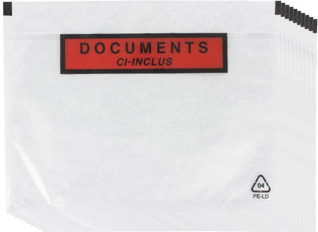 10 Dokumententaschen A5 transparent, Selbstklebung