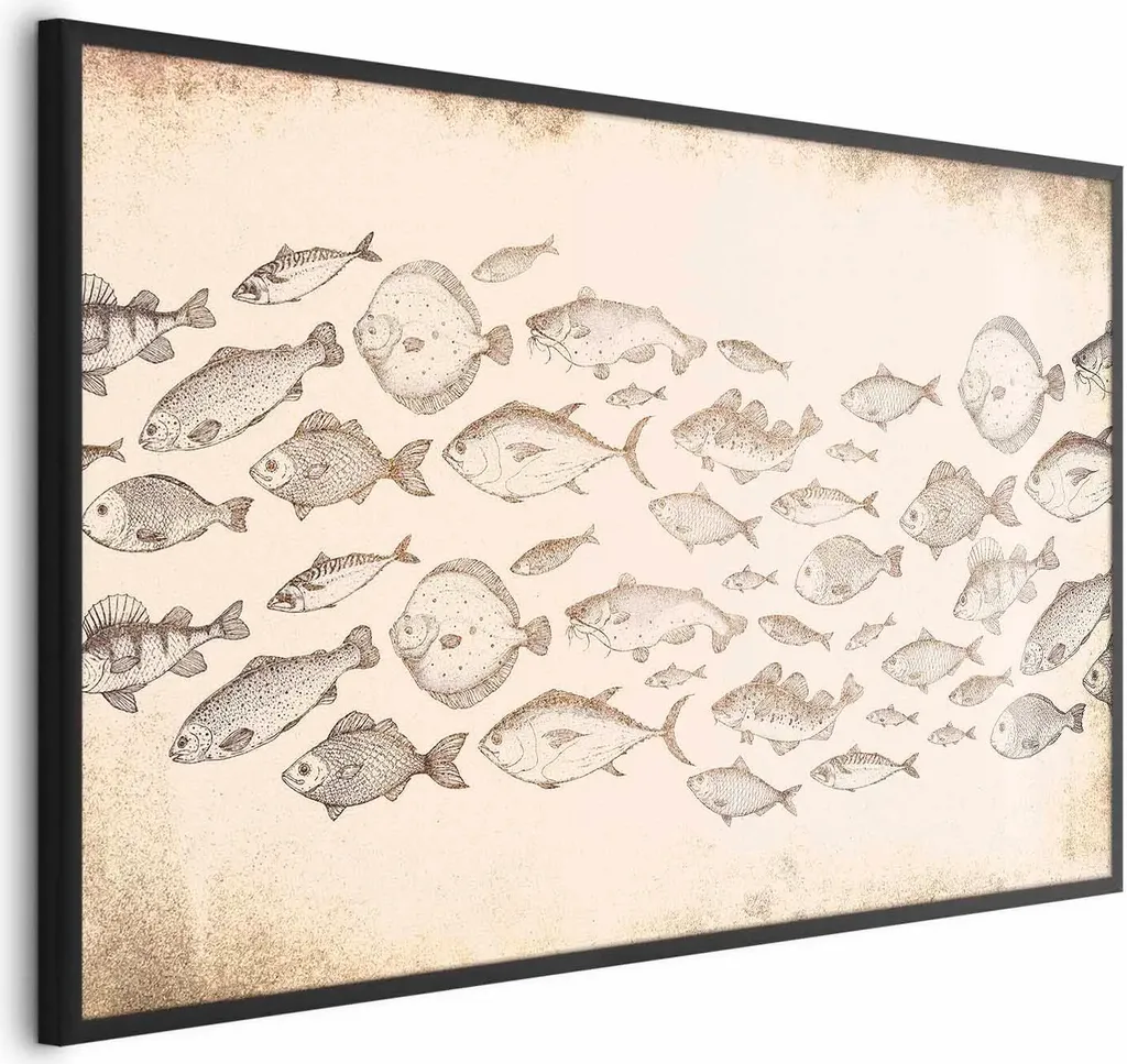 Poster 90x60 Pesce Sottile - Stampa Fine Art con Cornice Nera