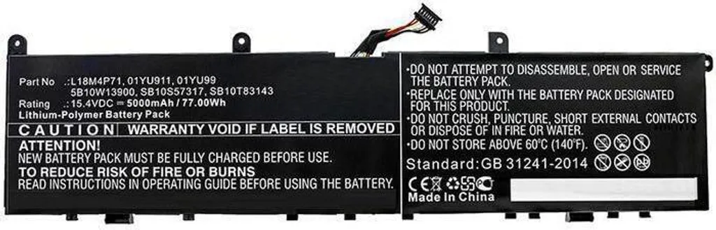 Réparer l'autonomie de votre PC avec la batterie 01YU911 15.4V 77Wh