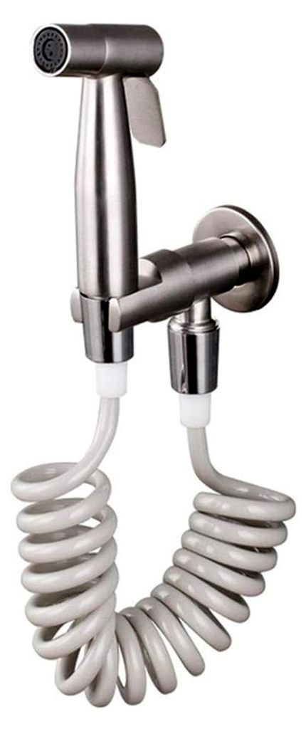 Edelstahl-Bidet-Sprühset, an der Wand montierter, verstellbarer WC-Bidet-Wasserhahn, 3-Meter-Schlauch, Badezimmerwaschhahn
