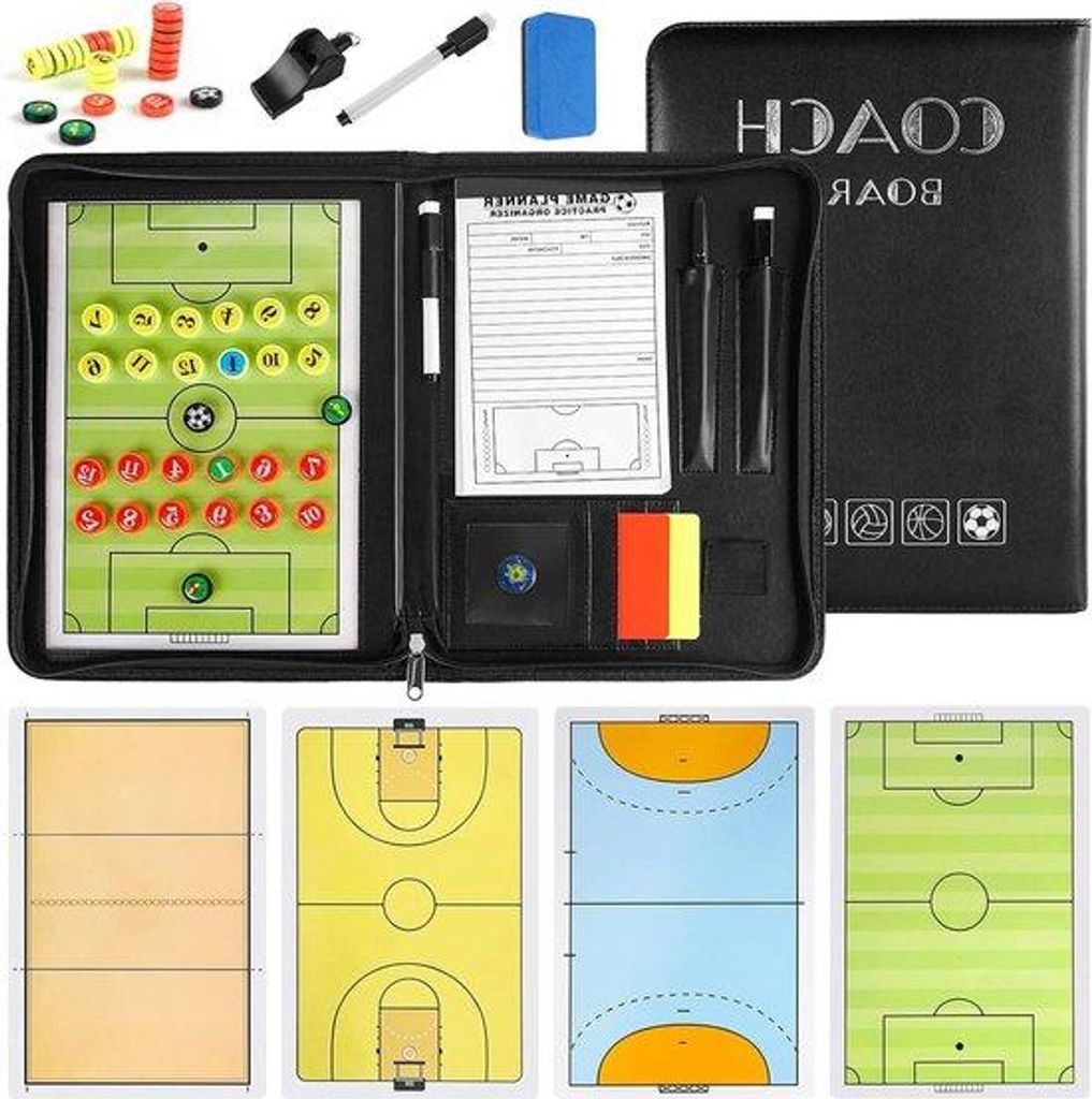 Magnetisch Taktikbord Fußball Trainerbrett Schwarz