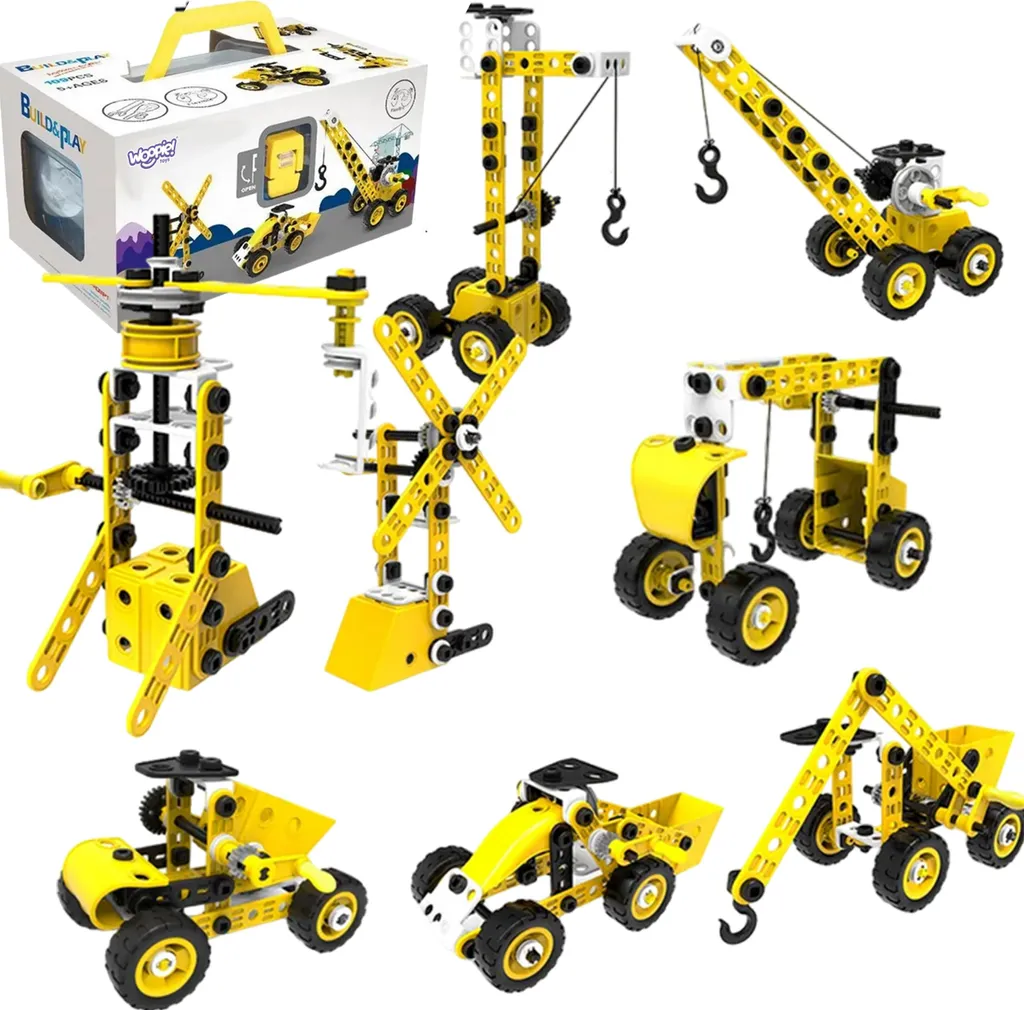 Jeu de Construction de Véhicules 8-en-1 Woopie Steam Bricks Multicolore