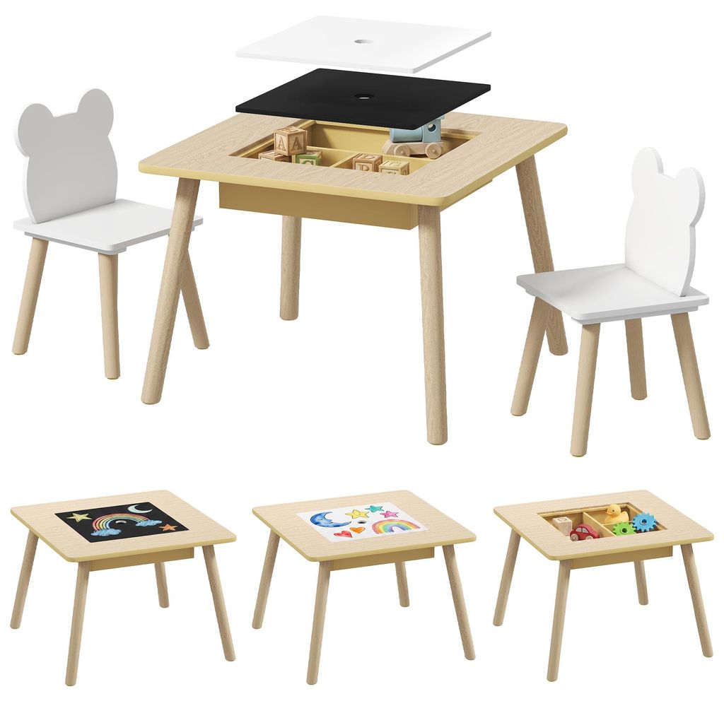 Table pour enfants AIYAPLAY avec 2 chaises, ensemble de Image du produit 