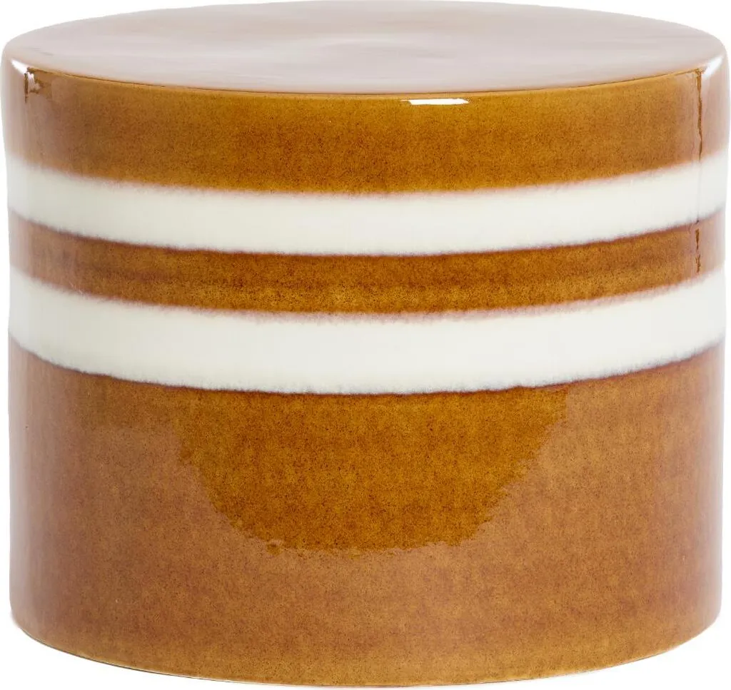Bout de canapé en céramique bicolore MOOCA Ø42 cm table basse ronde