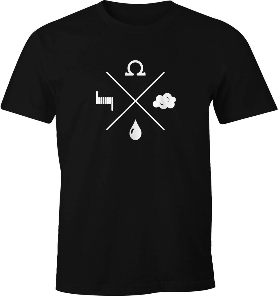 Herren T-Shirt Dampfer Vape Vapist Kreuz Ohm Moonworks schwarz L