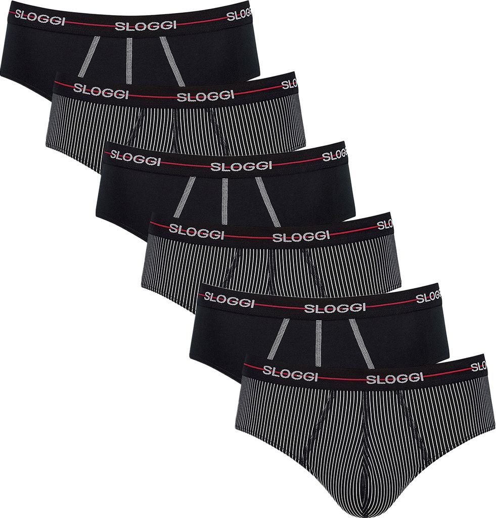 sloggi 6er Pack Start Midi Slip / Unterhose Extra weiches Taillenband, gedoppelte Verarbeitung im Schrittbereich, Lässiges Design