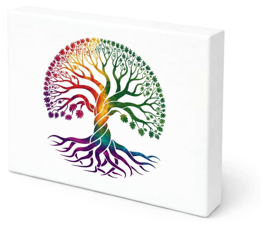Holzbild Lebensbaum 20x15 cm zum Aufstellen oder Aufhängen - Wanddeko mit spirituellem Motiv