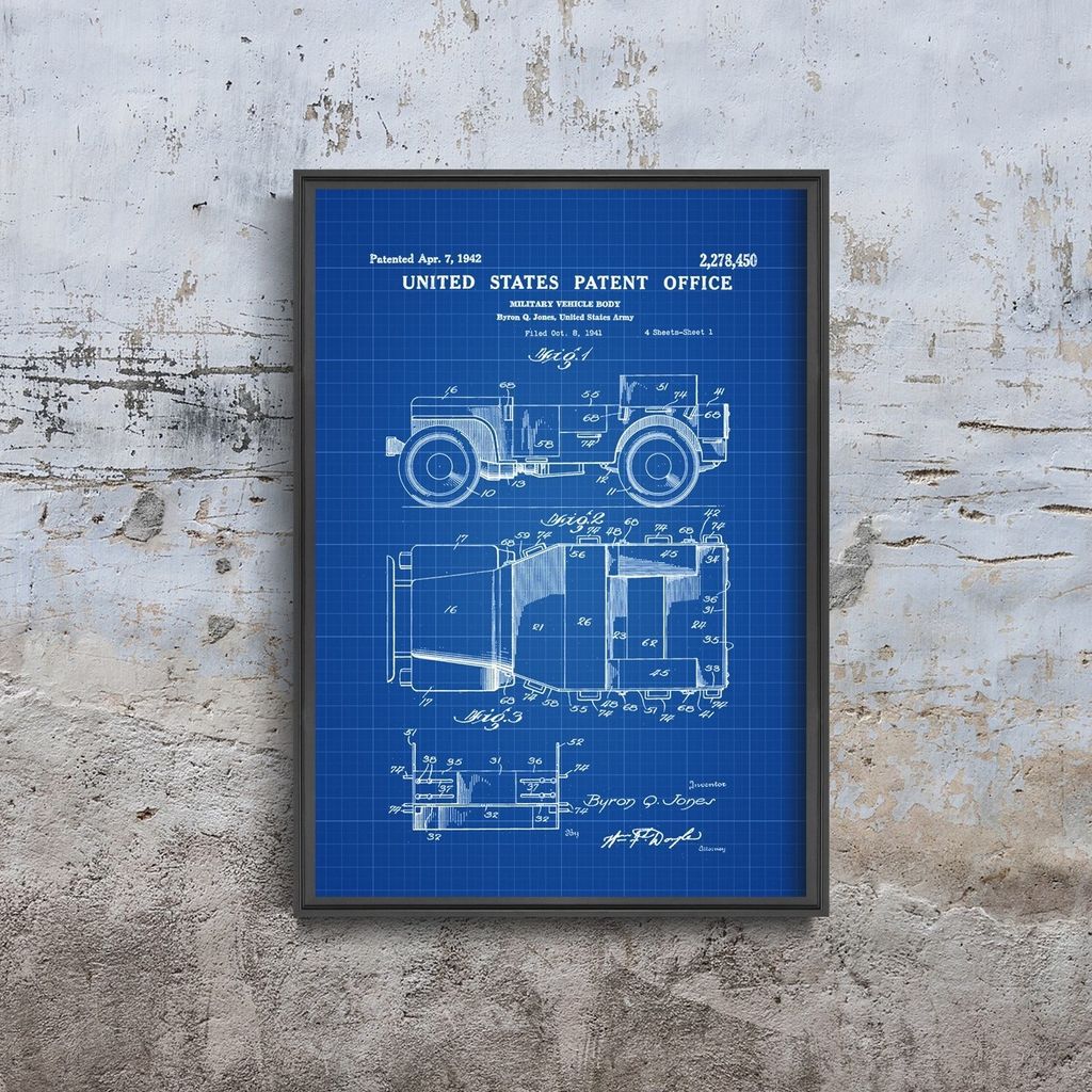 Poster - Canvas - Leinwand - 29,7 cm x 42 cm - Das US-Patent Fahrzeug