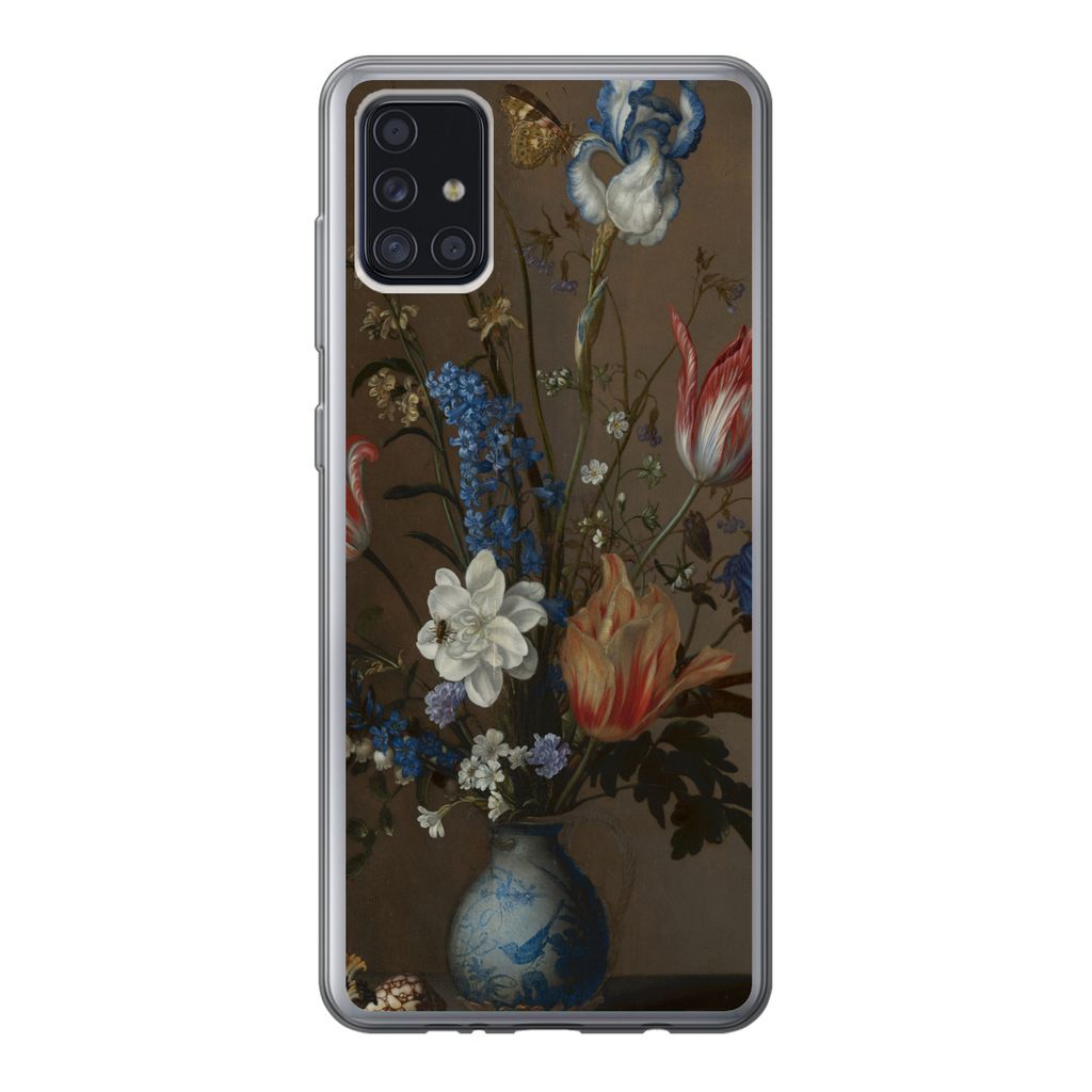 MuchoWow Handyhülle Schutzhülle Hülle für Samsung Galaxy A52 5G Blumen in einer Wan-Li-Vase und Muscheln - Gemälde von Balthasar van der Ast...