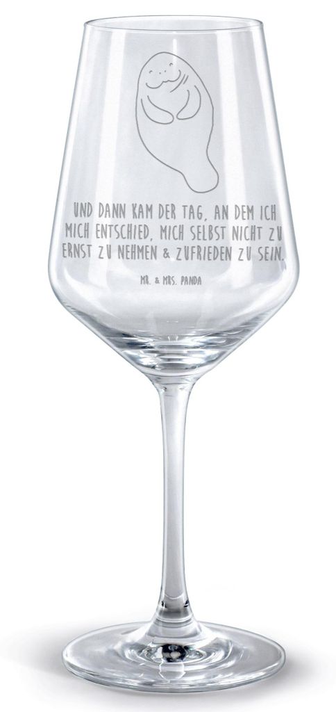 Mr. & Mrs. Panda Weinglas Seekuh Happy - Transparent - Geschenk, Freundin, glas für rotwein, Respekt, Achtsamkeit, Liebeskummer, Burgunderglas, Ro...