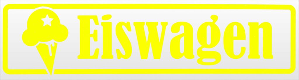 Kiwistar Eiswagen Magnetschild Schild magnetisch - 45cm Neongelb - Magnetfolie für Auto PKW Kfz