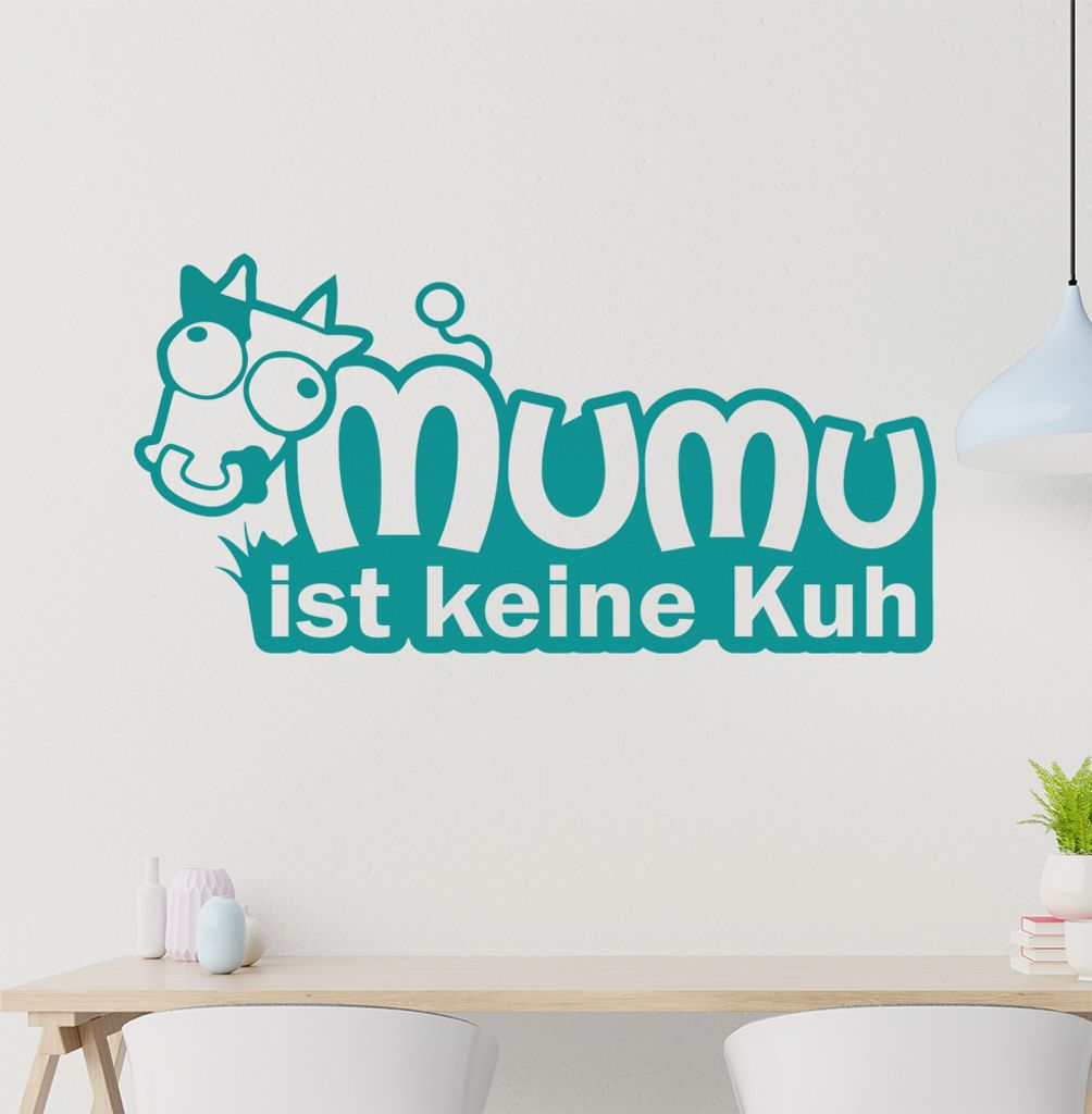 KIWISTAR Mumu ist kein Kuh - Vagina Kühe Muuh Wandtattoo in 6 Größen - Wandaufkleber Wall Sticker - Dekoration, Küche, Wohnzimmer, Schlafzimmer...