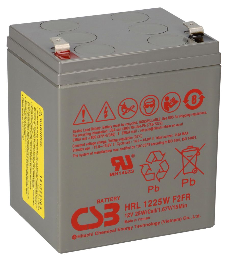 Akumulator ołowiowy CSB HRL1225W F2 12V 25W wysokoprądowy Zdjęcie produktu 