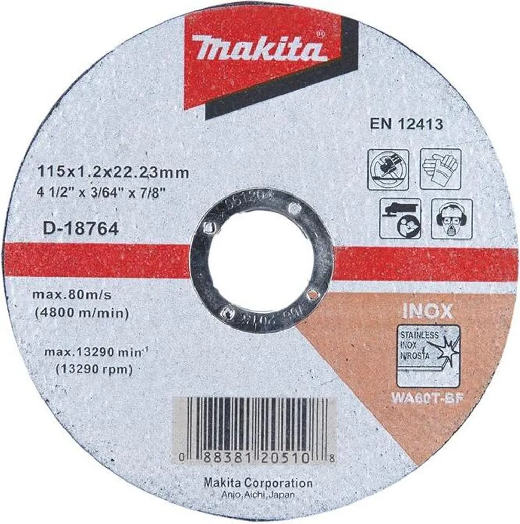 Disco da Taglio Makita D-18764-10 Inox 115mm | Offerta 10 Pezzi