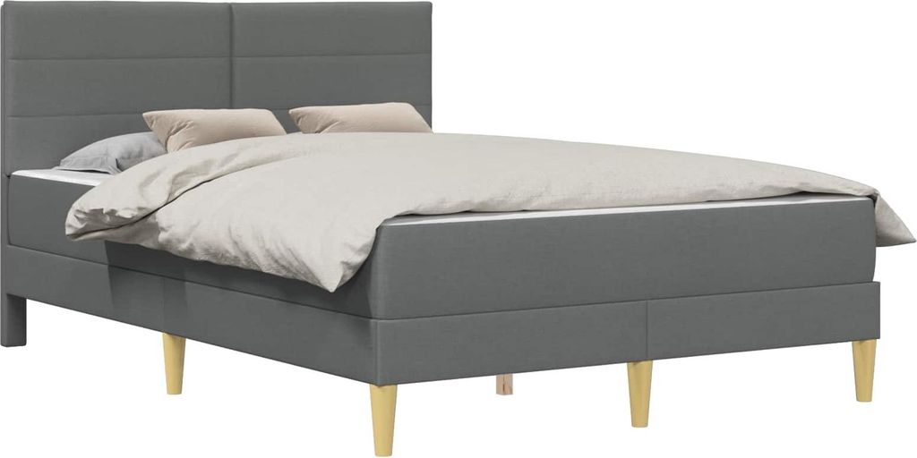 "im SALE"Bettrahmen 1-2 PLACES - modernen Design - Polsterbett mit Lattenrost - Dunkelgrau 140x190 cm Polyester - Klassische Betten NeuMöbel14534