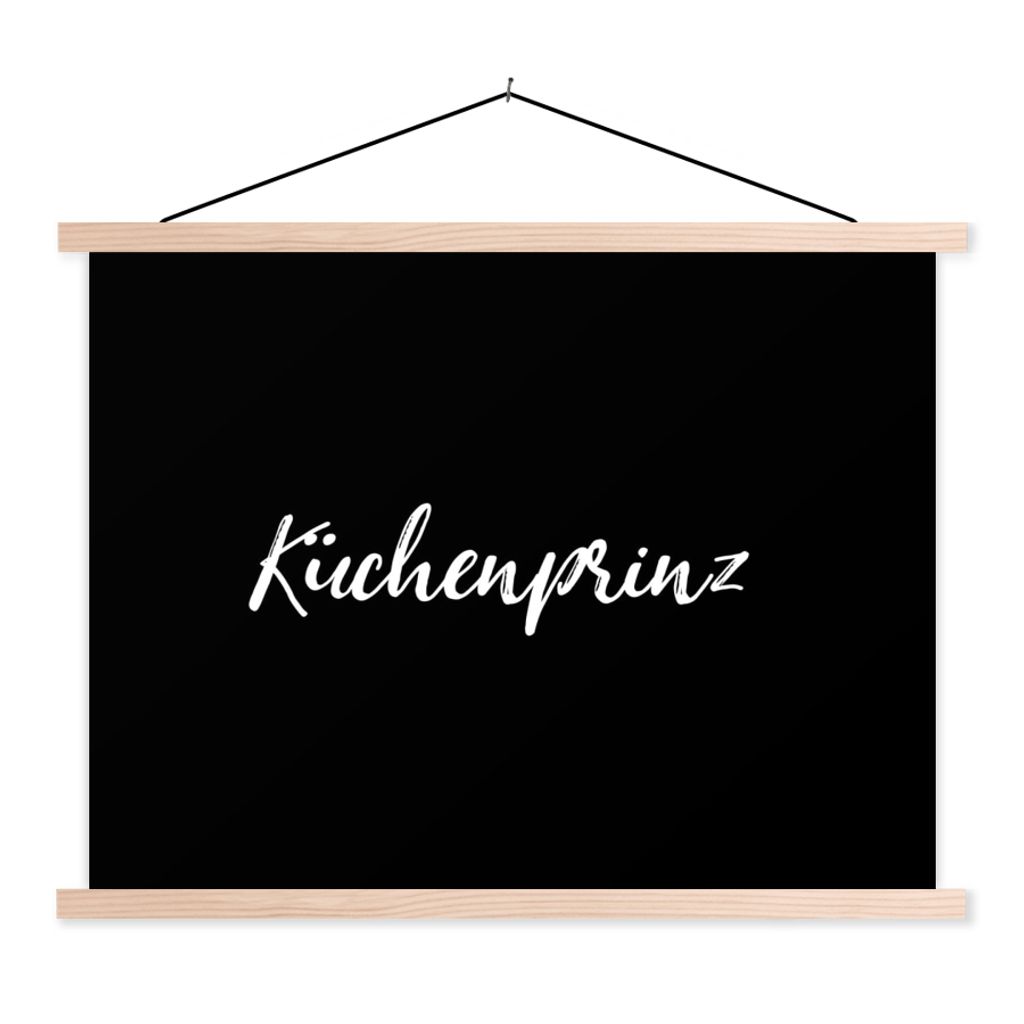 MuchoWow Textilposter Zitate - Sprichwörter - Kochen - Chefkoch 40x30 cm mit holzfarbenen Rahmen - Bilder