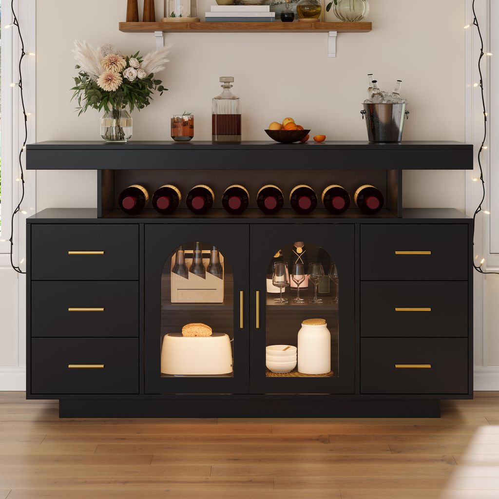 Merax Weinschrank Kaffeebar-Schrank mit 6 Schubladen, Produktbild 