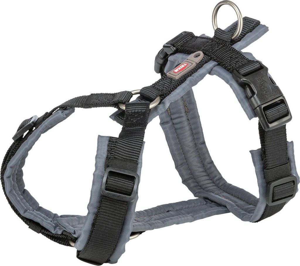 TRIXIE Premium Trekking Geschirr - schwarz/grafit - 36–44 cm/15 mm