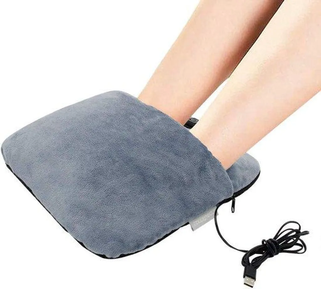 Dites adieu aux pieds glacés : chauffe-pieds électrique massant peluche