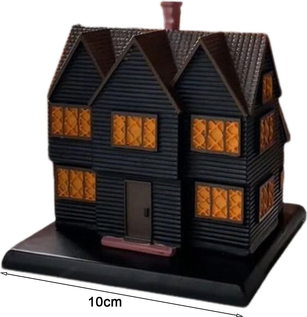 Schwarzes Haus Weihrauchbrenner, Harz, Hexenhaus, Weihrauchkegel, Stickhalter, Halloween-Party, Desktop-Dekoration, Ornament