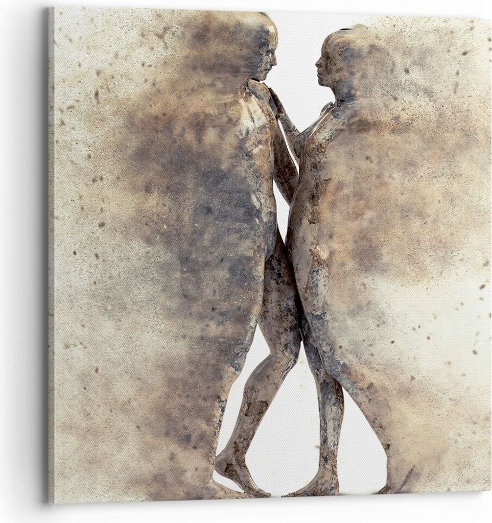 Bild auf Leinwand - Leinwandbild - Staub eine Frau ein Mann der Liebe - 70x70cm - Wand Bild - Wanddeko - Leinwanddruck - Bilder - Kunstdruck - Lein...