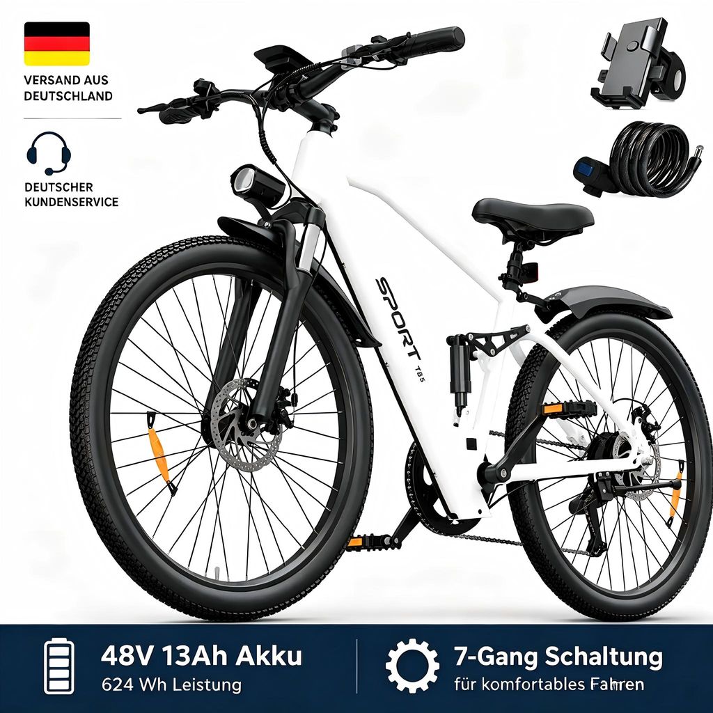 PiXELPiLOT T8S E Bike, Trekking E-Bikes  Doppelte Federung, Produktbild 