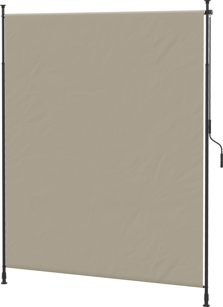 Senkrechtmarkise 200 x 292 cm vertikale Markise einziehbarer Sonnenschutz verstellbare Seitenmarkise Windschutz aus Aluminium in Sand